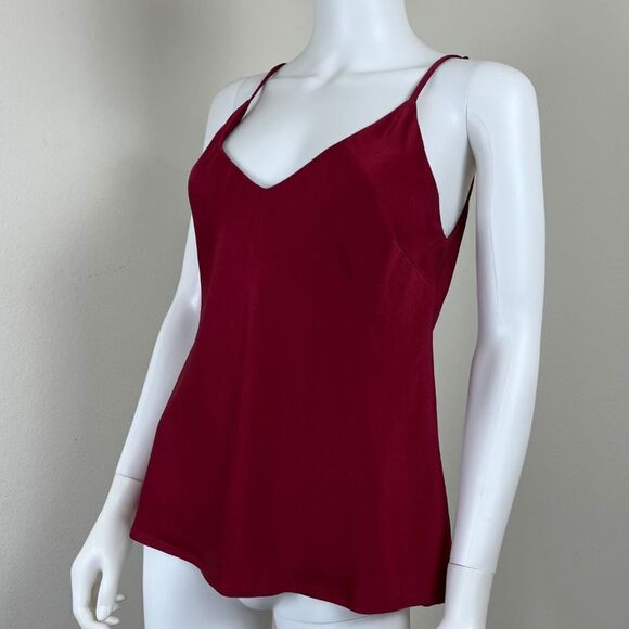 Chloe Kristyn Size S Bettina Benson Camille Red Satin Holiday Party Cami NEW Top - Picture 10 of 14